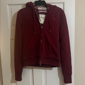 Gorgeous vintage Abercrombie red jacket with hoodie